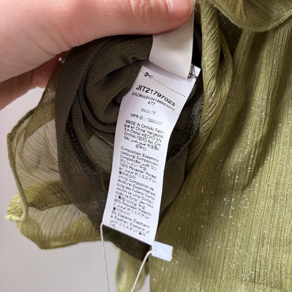 Missguided Green Metallic Tiered Ruffle Mini Dress - Picture 6 of 11